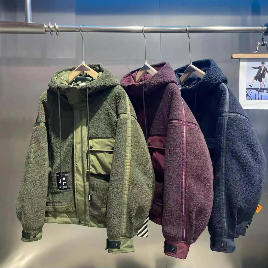 【雪国使者】瑶新款时尚百搭3D颗粒绒连帽外套105