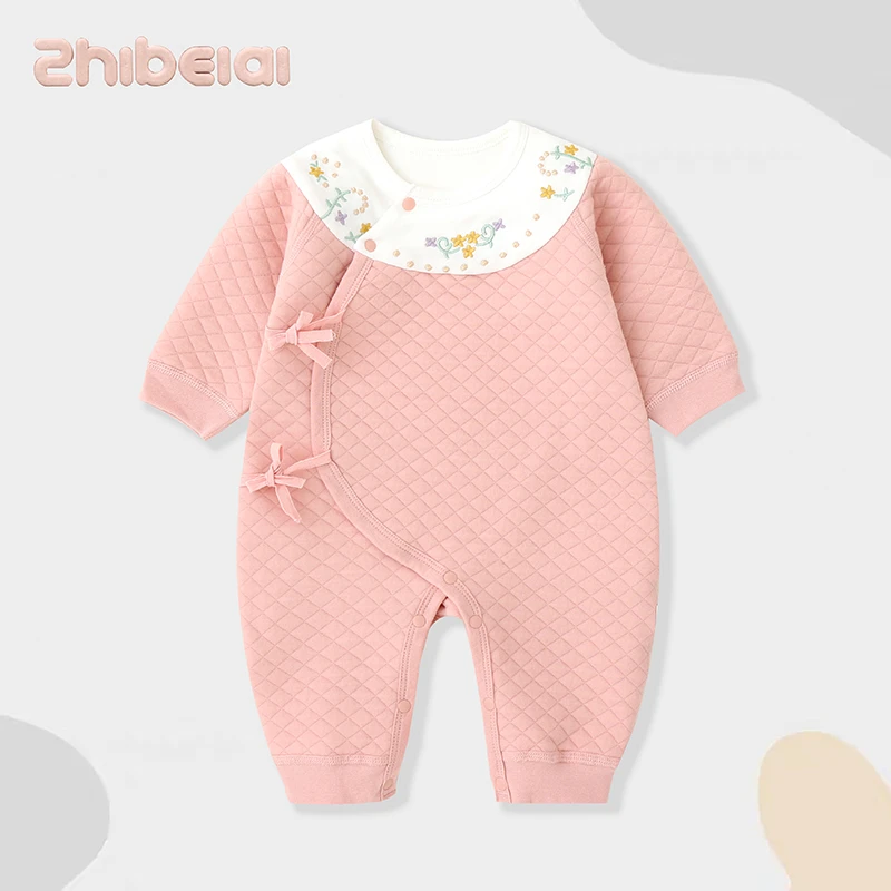 （胖米定制）秋冬三层保暖连体衣蝴蝶衣纯棉无骨