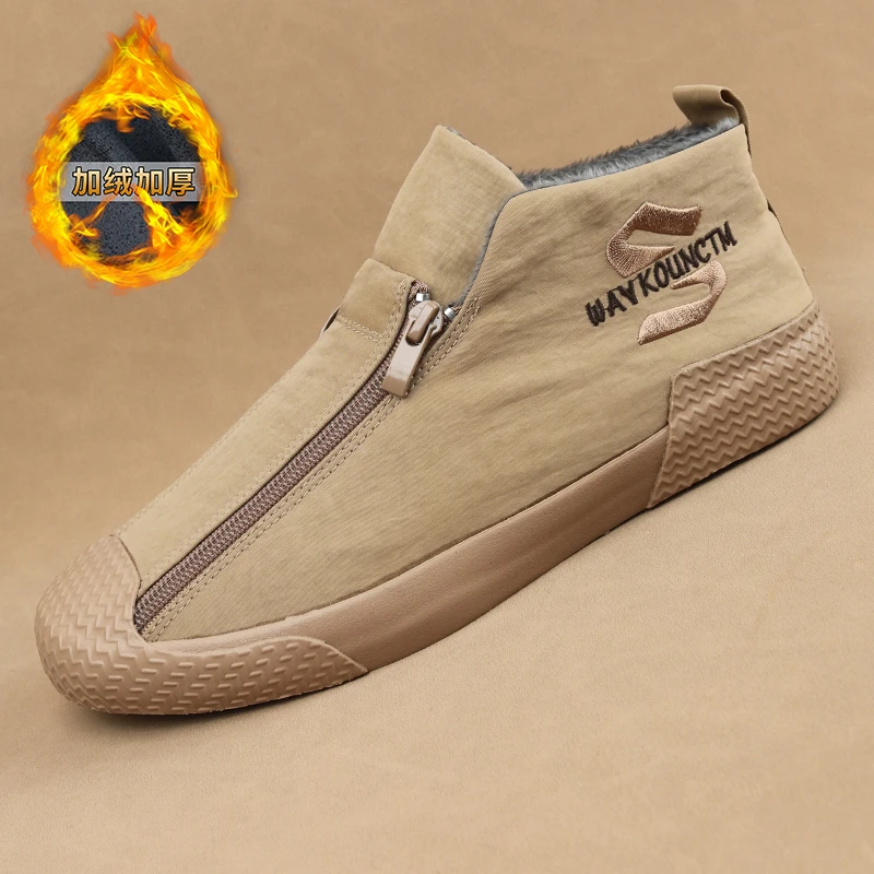 单棉可选！2024秋冬新款时尚休闲保暖百搭潮流男鞋一脚蹬板鞋