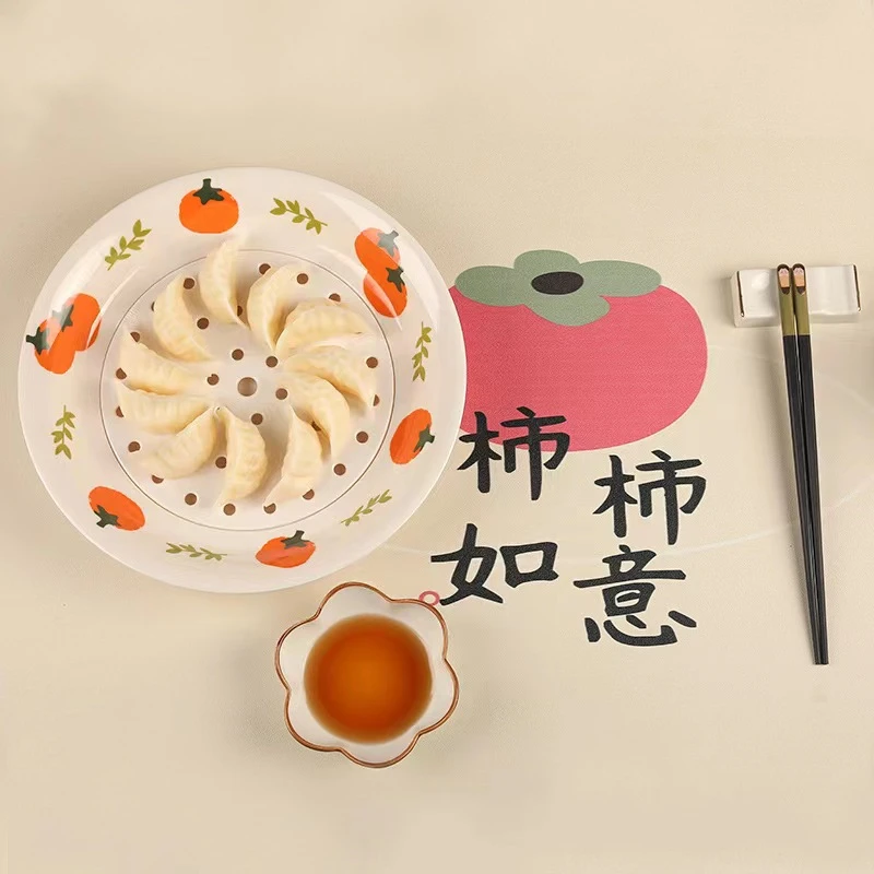 密胺饺子盘沥水双层实用仿瓷盘子多用盘果盘餐具家用创意水果盘