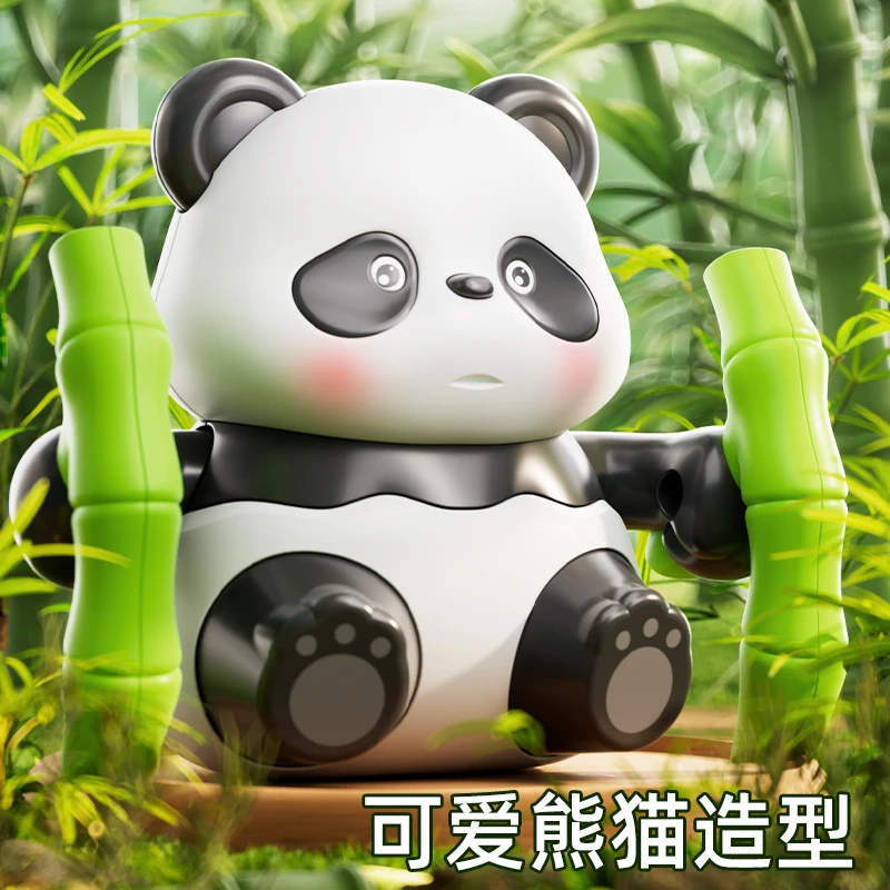 婴儿发条熊猫翻滚玩具早教学爬3-4岁6益智儿童上链趣味仿真小动物