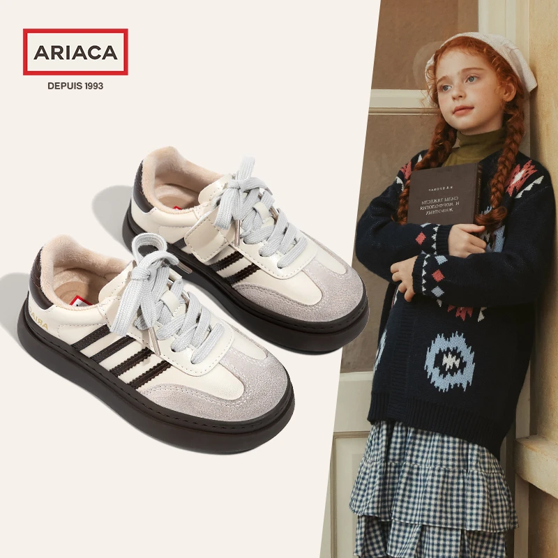 ARIACA艾芮苏童鞋德训鞋儿童棉鞋秋冬季新款加绒板鞋运动女童鞋子