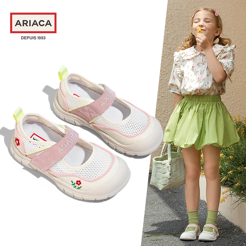 ARIACA艾芮苏女童运动鞋网面轻便春季新款软底中童室内鞋夏季鞋子