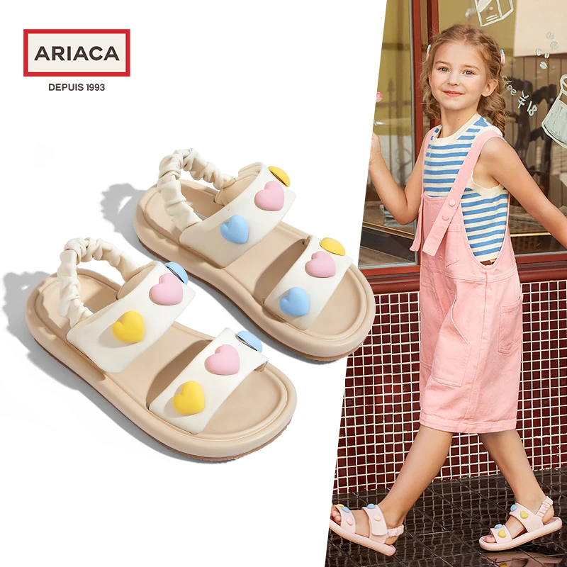 ARIACA艾芮苏女童凉鞋公主2024夏季新款软底露趾童鞋儿童沙滩鞋子
