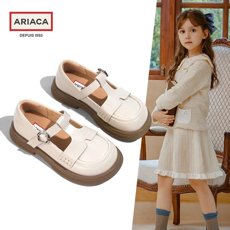 ARIACA艾芮苏儿童鞋皮鞋公主鞋百搭春季新款软底复古真皮女童鞋子