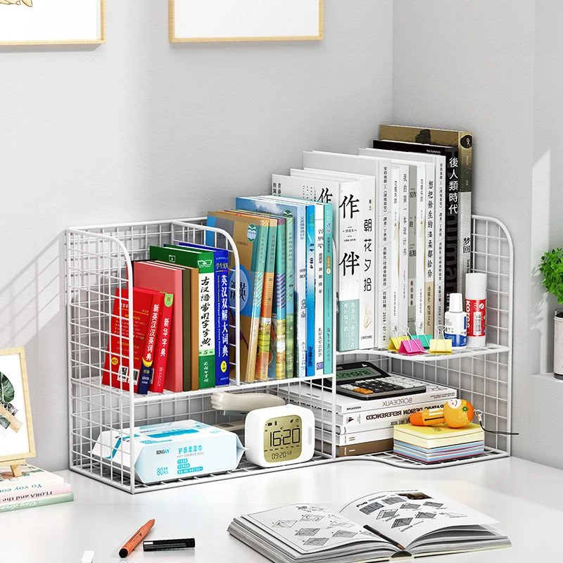 桌面书架宿舍桌上转角置物架办公桌多层书本收纳架简易飘窗小书柜