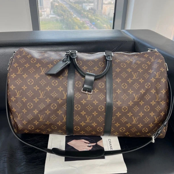 95新 LouisVuitton/路易威登 捐金沉珠/keepall55旅行袋 芯片