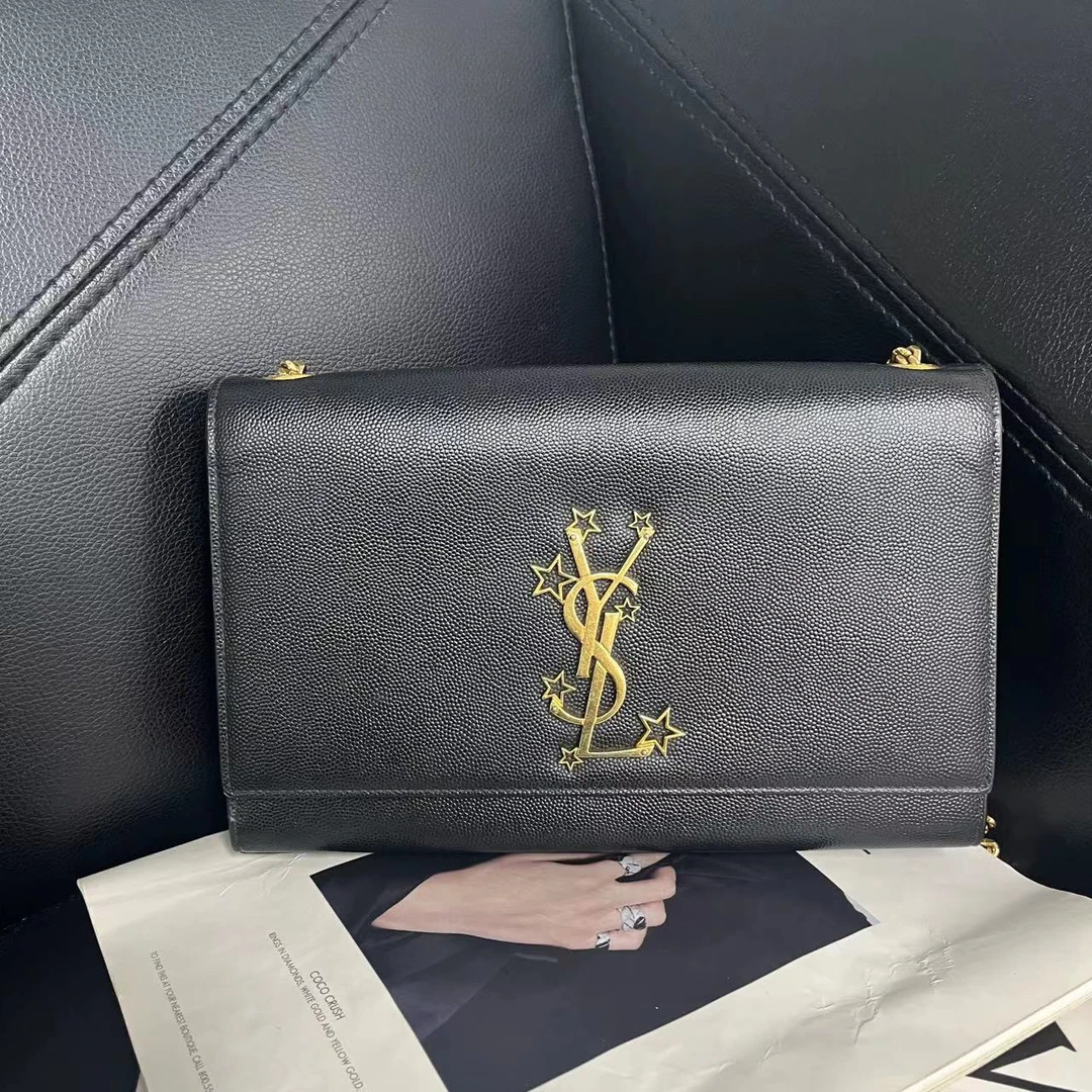 95新 YSL/圣罗兰 捐金沉珠/星星kate链条包