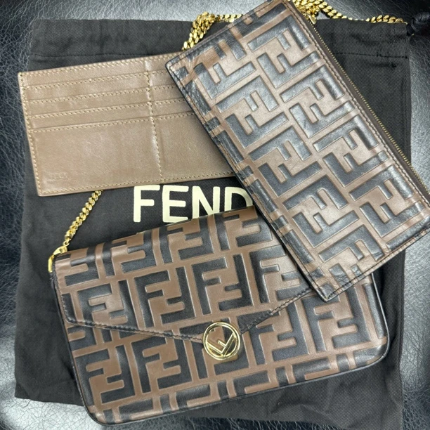 95新 FENDI/芬迪 捐金沉珠/三合一单肩