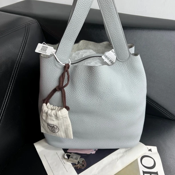 95新 Hermes/爱马仕 捐金沉珠/菜篮子26手提包包