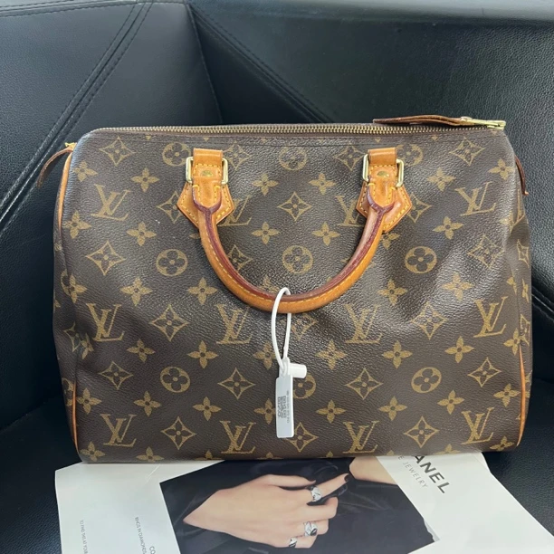 95新 LouisVuitton/路易威登 捐金沉珠/speedy30手提包