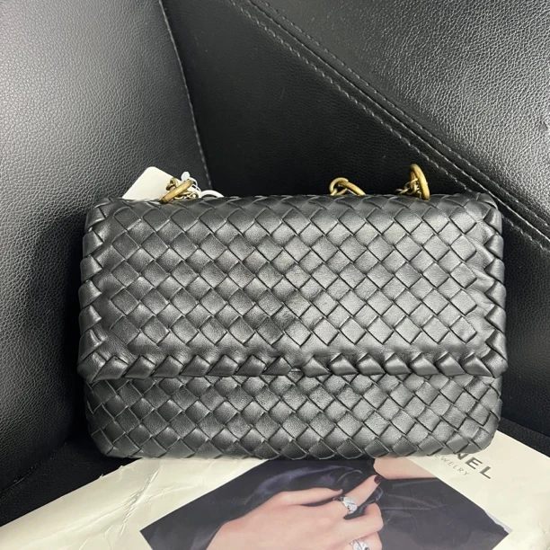 95新 BOTTEGA VENETA/葆蝶家 捐金沉珠/奥林匹亚黑色单肩