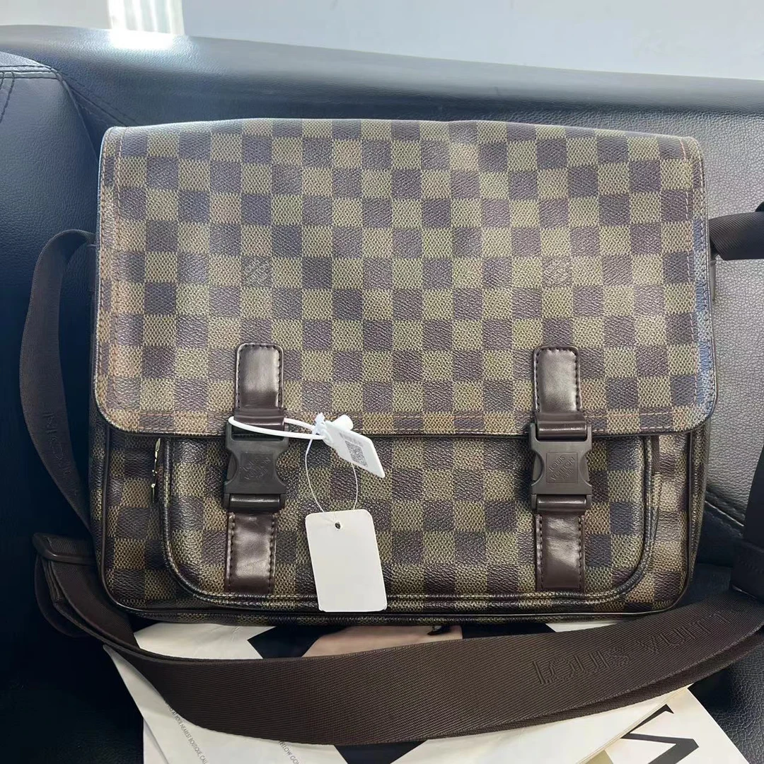 90新 LouisVuitton/路易威登 捐金沉珠/棋盘格剑桥单肩包