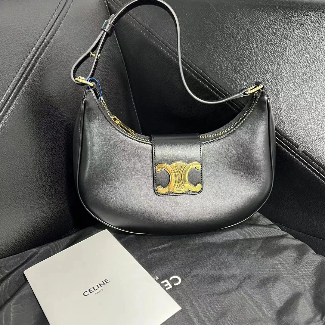 95新 Celine/思琳 捐金沉珠/黑色新款凯旋门腋下豌豆包