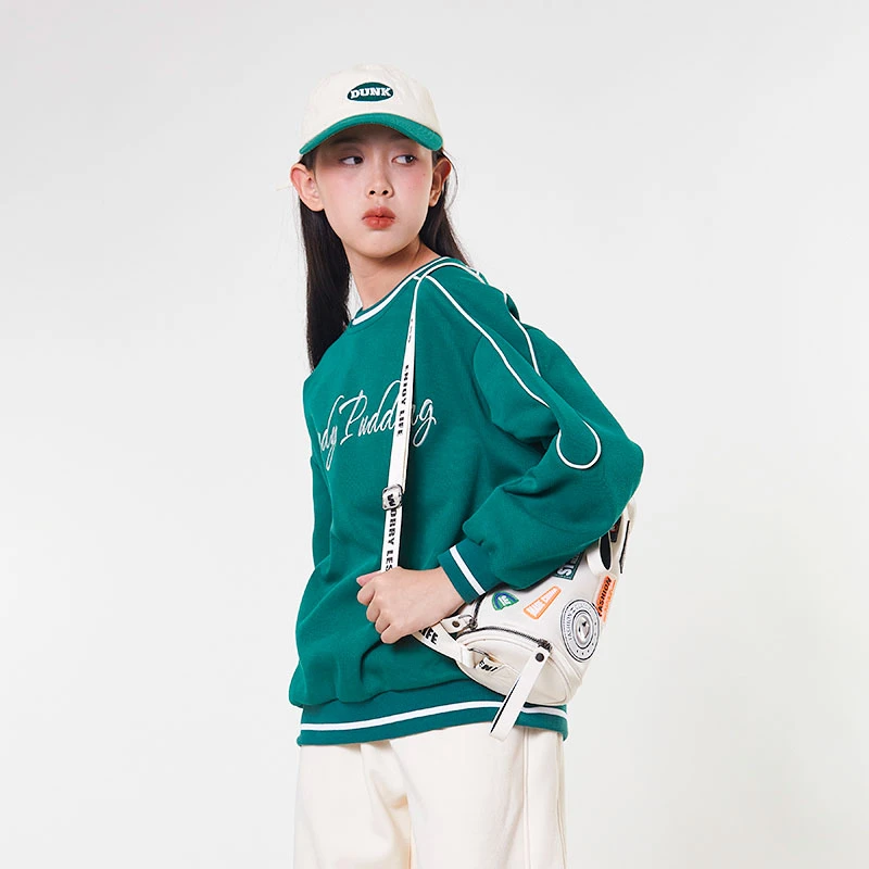 323229209女童秋冬加绒圆领T恤卫衣（YIHAO)