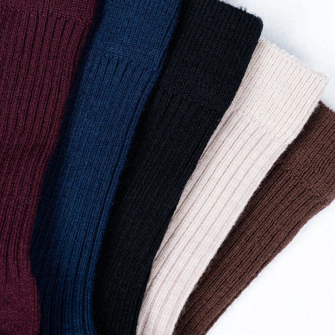 秋冬保羊毛罗纹袜透气吸湿日系百搭中筒袜纯色（贴身衣物概不退换）