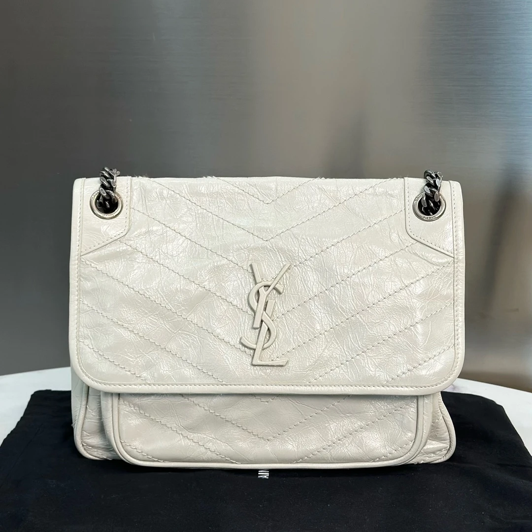 箱包/单肩包 圣罗兰YSL Niki 中号奶昔白单肩斜挎包