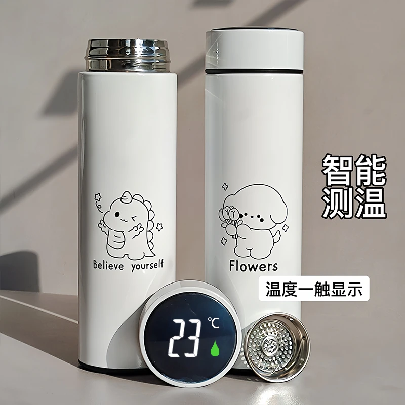 2023新款智能显温保温杯304不锈钢水杯创意情侣学生女便携杯子ins