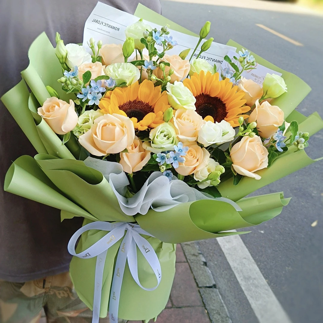 【前程似锦】向日葵玫瑰鲜花中考花束加油毕业礼物全国同城附近花店