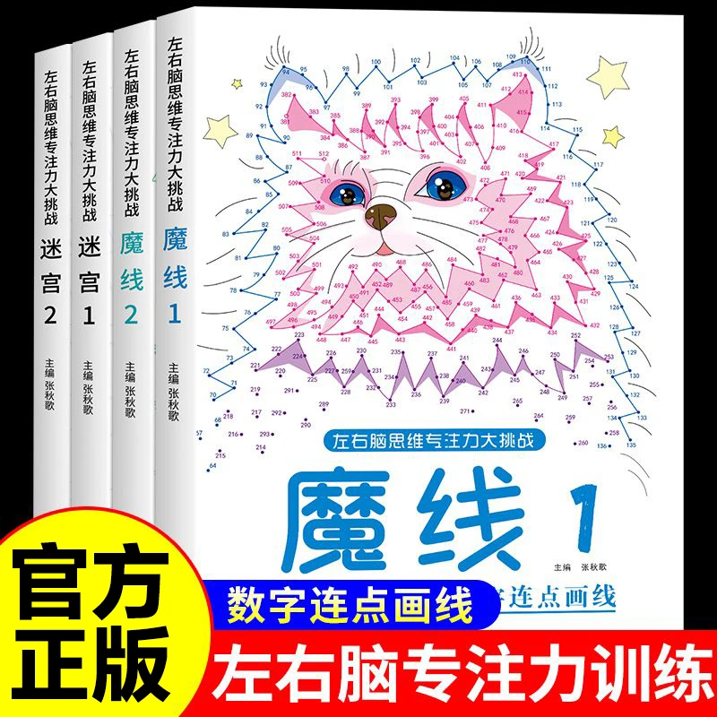 魔线迷宫专注力训练左右脑开发思维训练书书籍幼儿园小学生