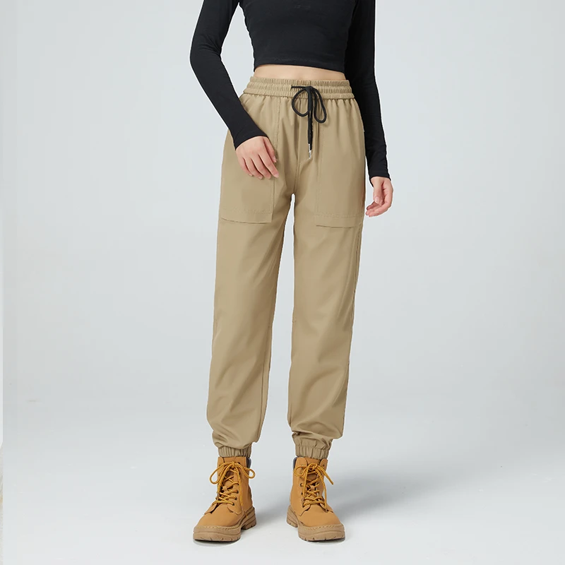 冲锋裤子男女同款秋季新款宽松直筒运动束脚卫裤百搭休闲长裤E