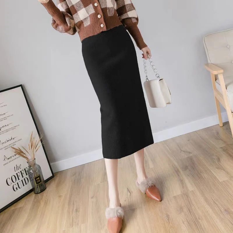 19-29「苏苏专属」「vintage」毛呢半身裙女秋冬高腰显瘦包臀裙长裙