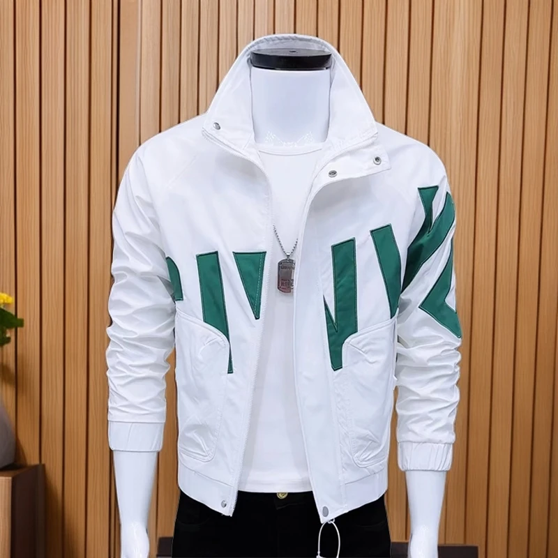 潮流休闲新款外套春秋季美式修身男士男款男装新款外套男春秋夹克