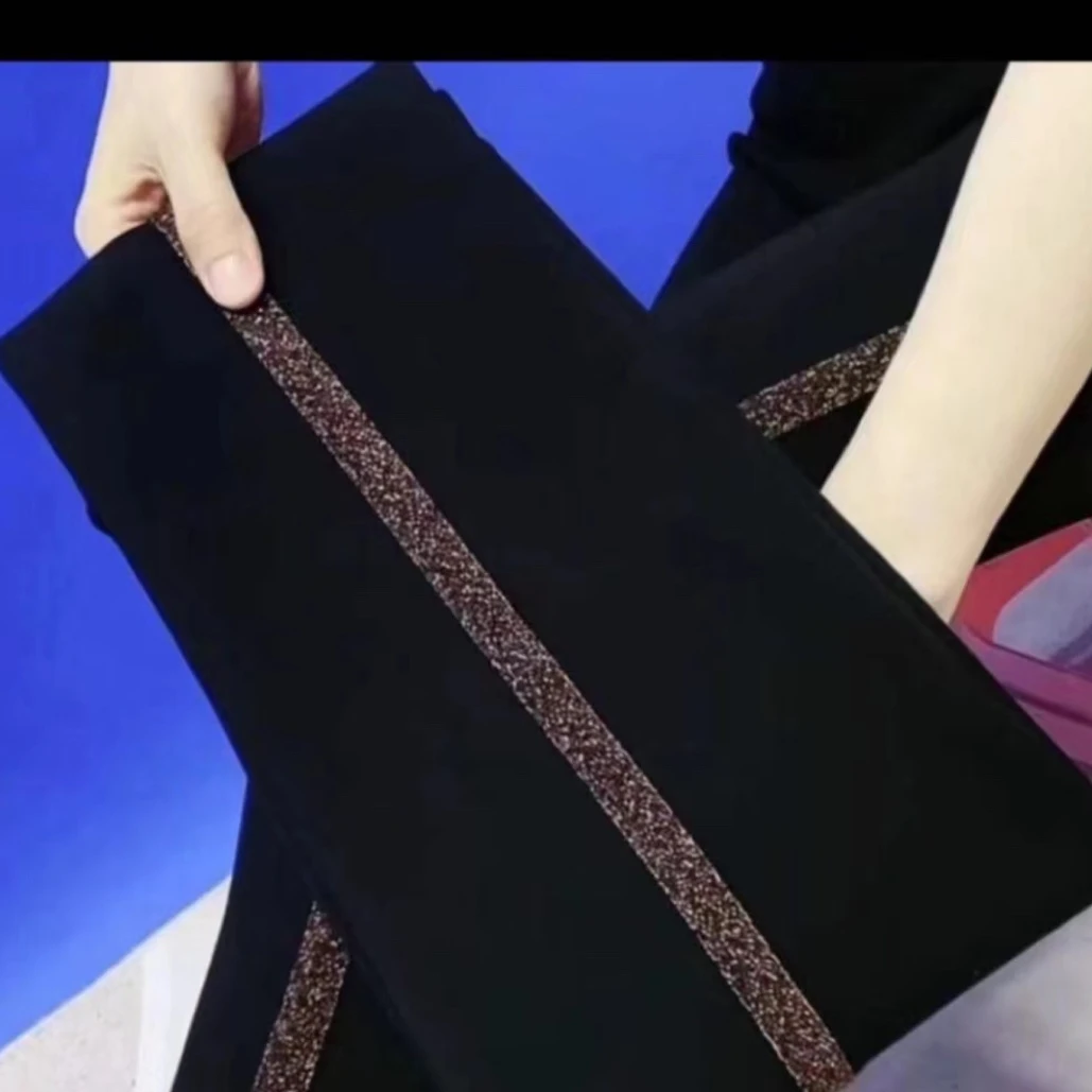 加厚绒高腰高弹单条打底裤