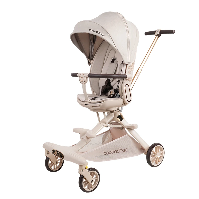 溜娃神器可坐躺超轻便宝宝手推车高景观双向一键折叠婴儿遛娃推车