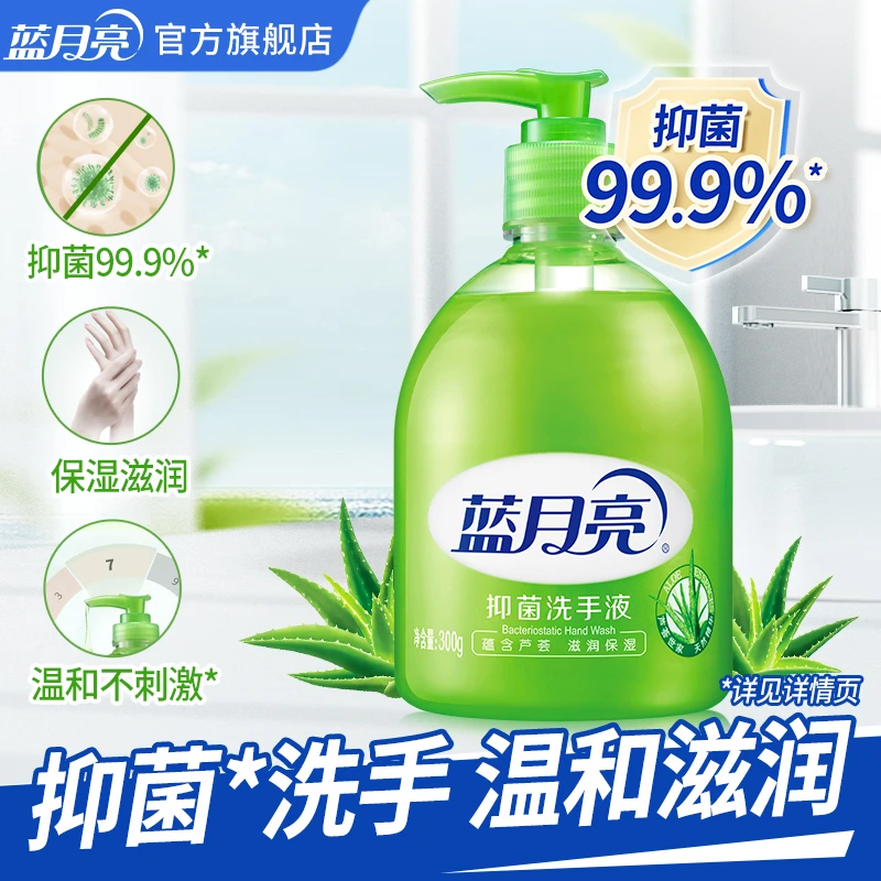 蓝月亮蓝月亮芦荟抑菌洗手液温和护理清香型300g家用瓶装