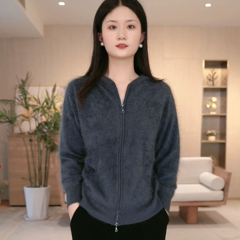 【拉绒系列】100纯绒时尚简约拉绒拉链帽衫YXW24255L