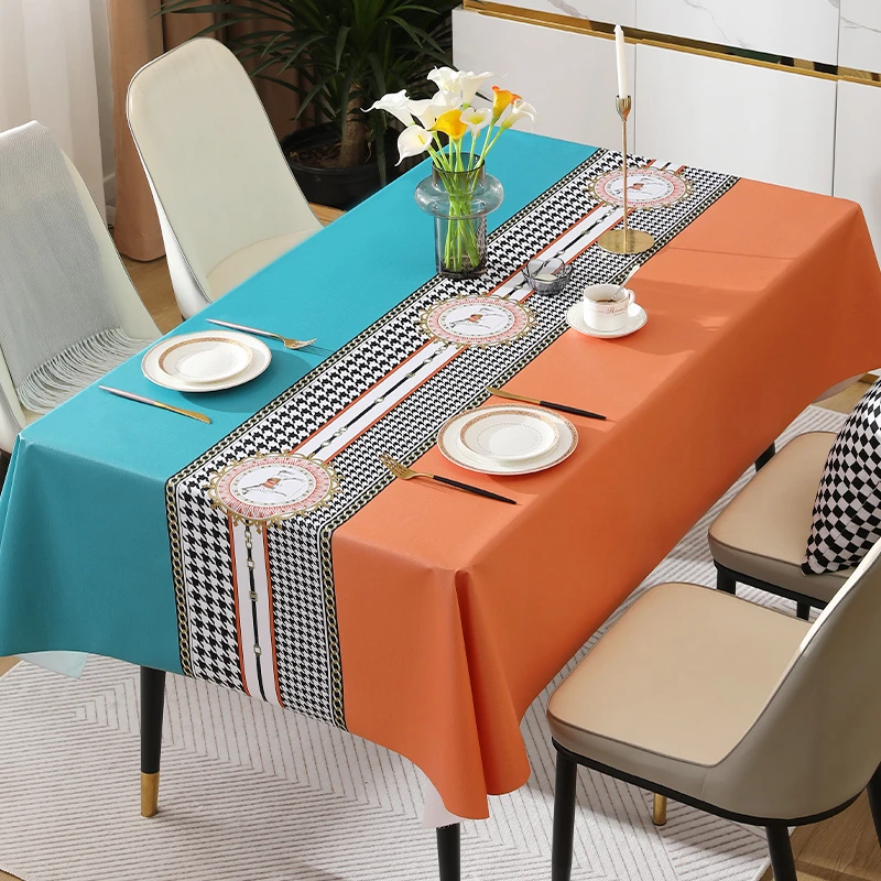 恒钻皇家骏马新款桌布防水防油防烫免洗长方形餐桌茶几桌旗直播