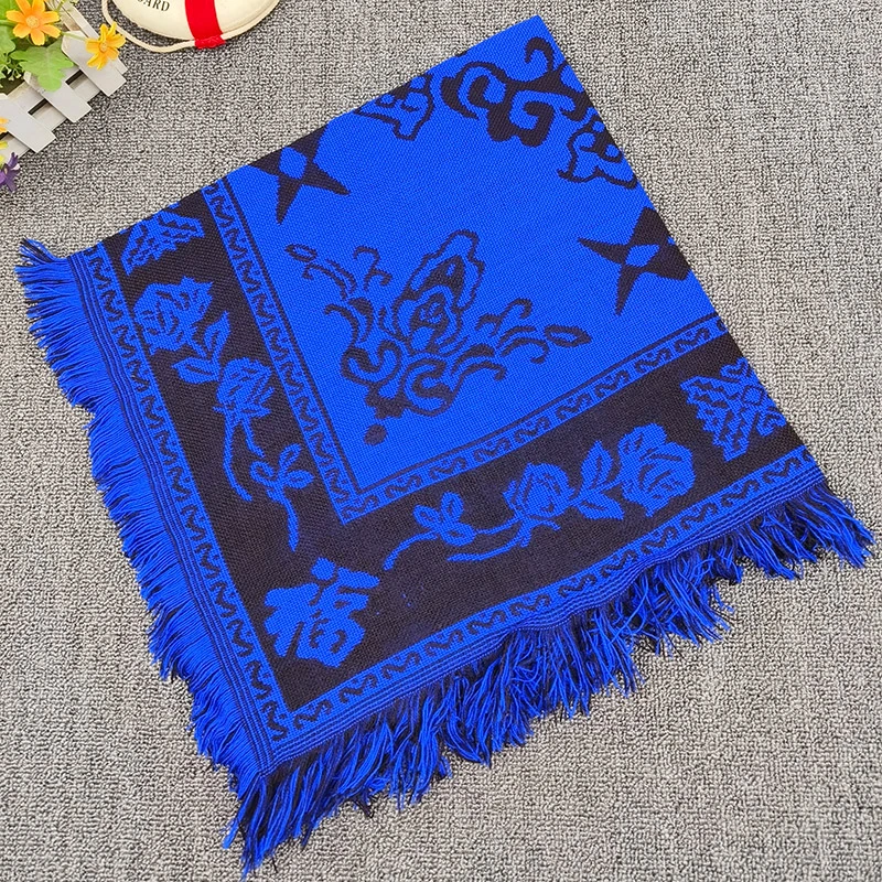 冬季老人头巾网红中老年四方毛线农村妇女保暖包头巾奶奶方巾围巾