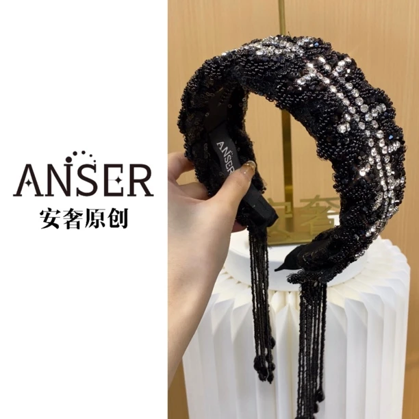 安奢原创【花骨朵】首发新品轻奢流苏发箍时髦单品显脸小