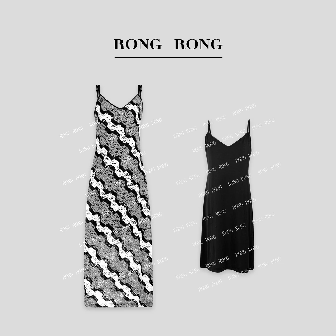 溶溶T【精致御姐】RONG  兰精莫代尔印花吊带裙C-S210325-5.23 L001