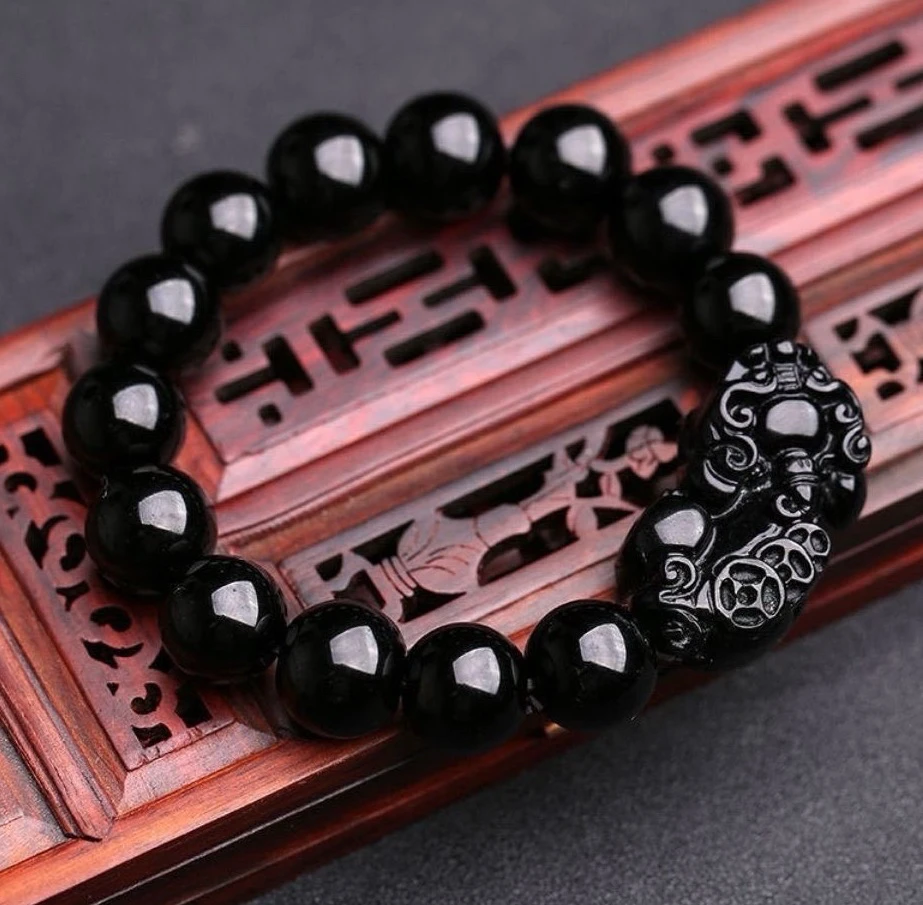 新人礼物 高端大气黑色貔貅手串 L