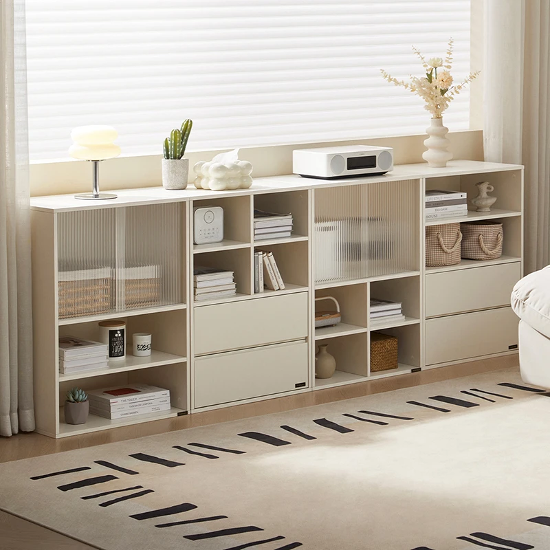 （下架）全友家居餐边柜奶油风书房储物柜书柜家用展示柜