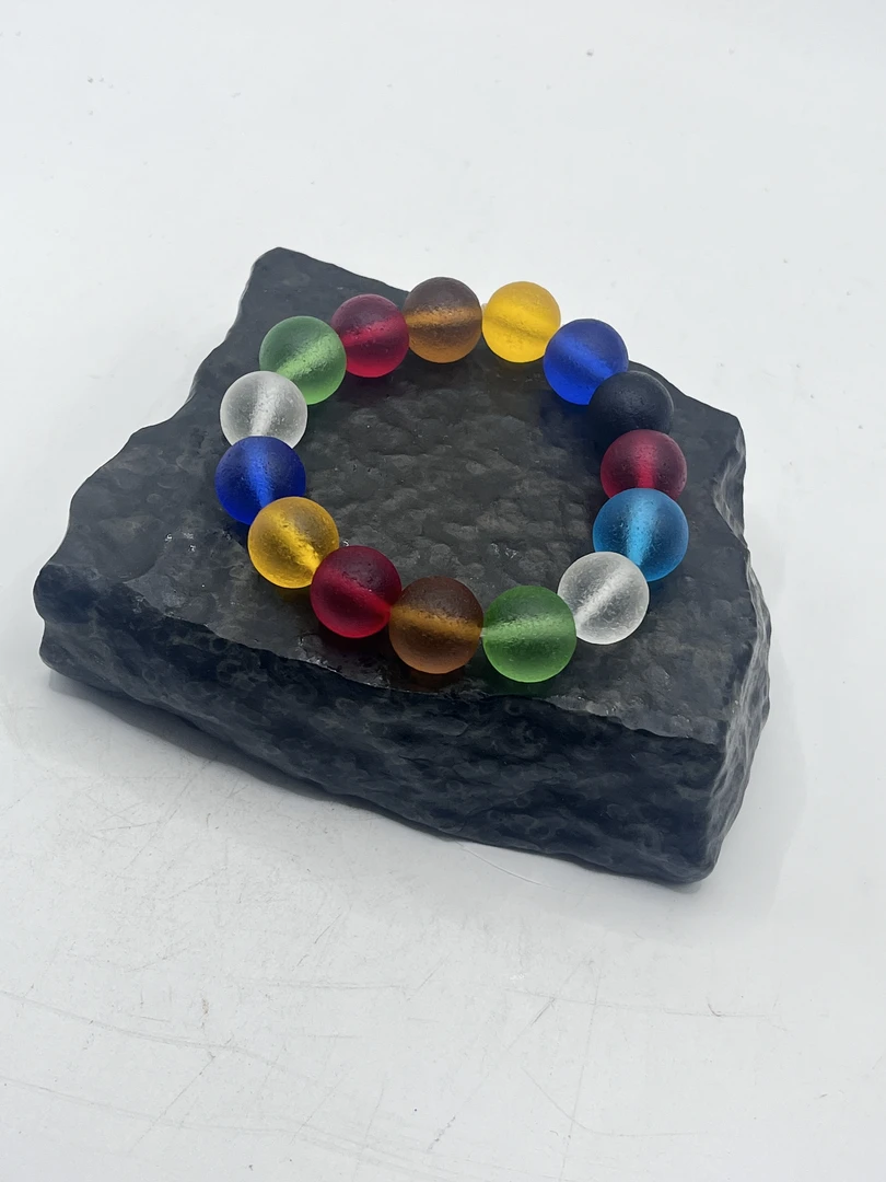 新疆无人区罗布泊天外天然晶体手串 直径约14mm 重量约48g