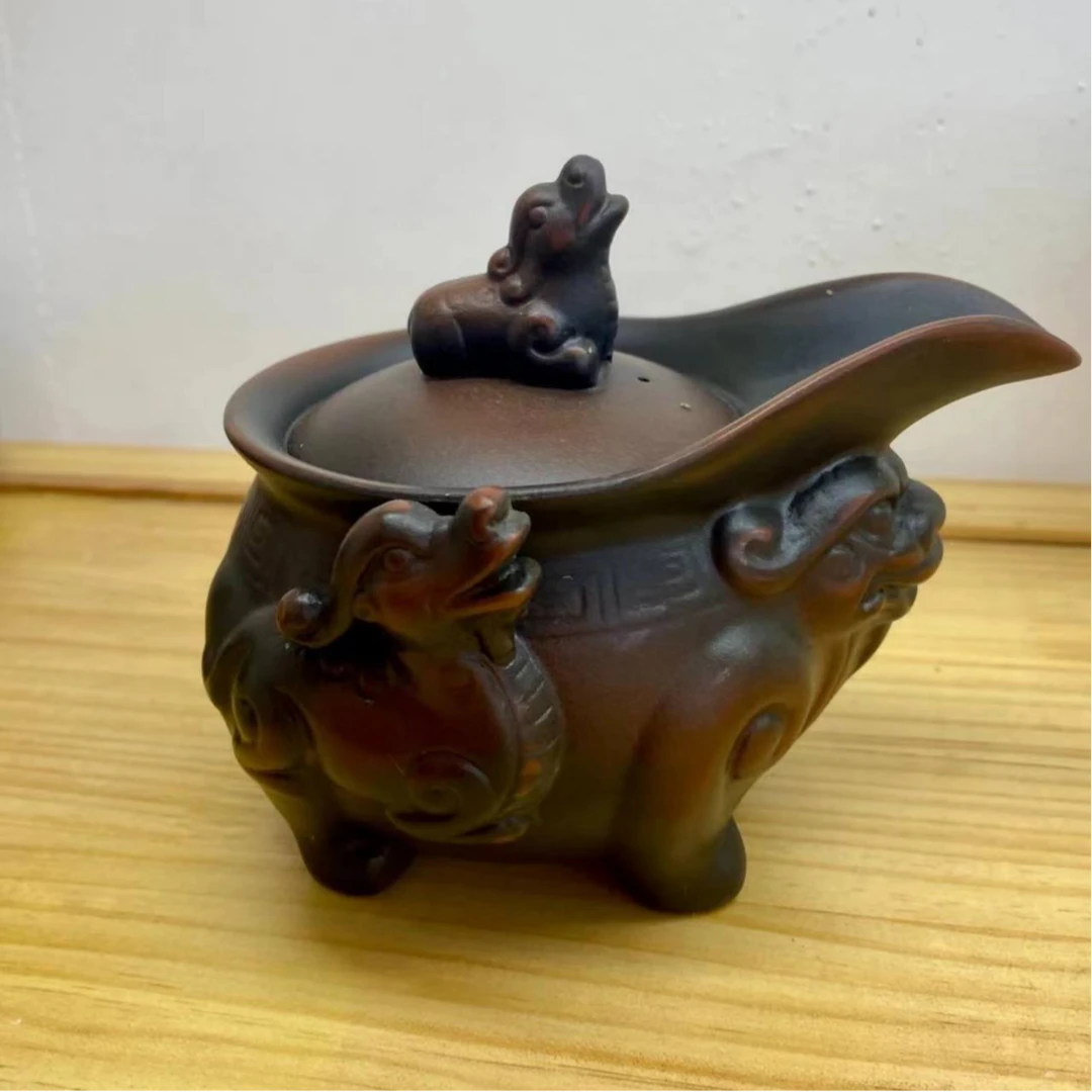 YK2921-ZT紫陶貔貅壶（不带礼盒）