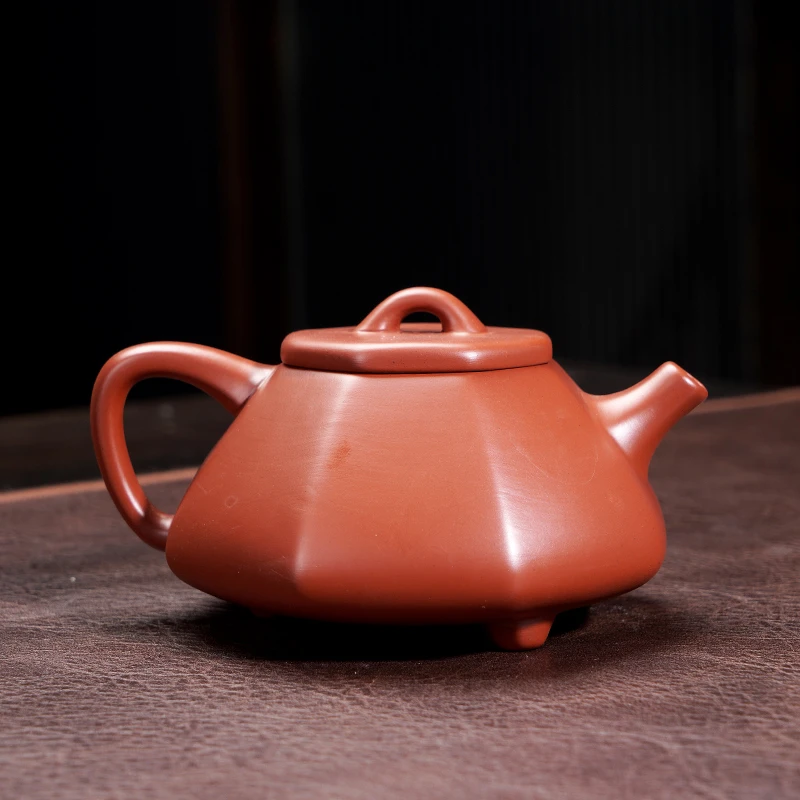 Y YK2571朱泥八方石瓢凤鸣壶+证书家用功夫茶具泡茶器