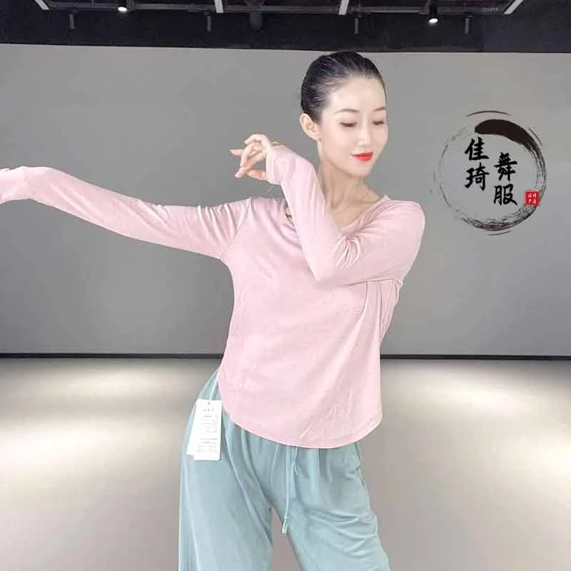【佳琦舞服】中国古典舞 螺纹棉长袖宽松显瘦日常百搭舞蹈 上衣