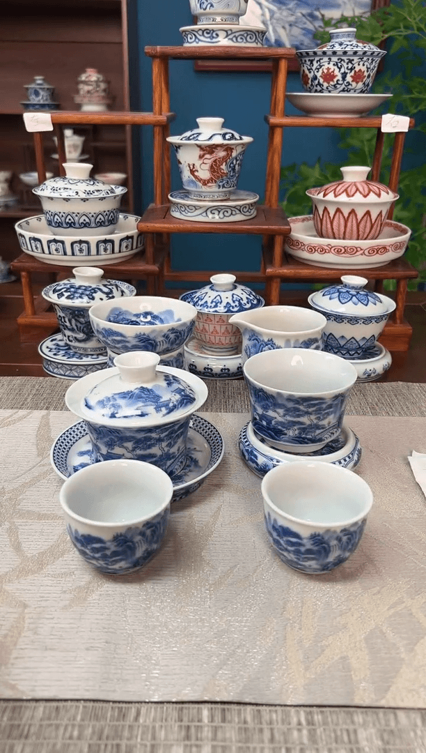 【闪购商品】陶瓷精工山水7件套组