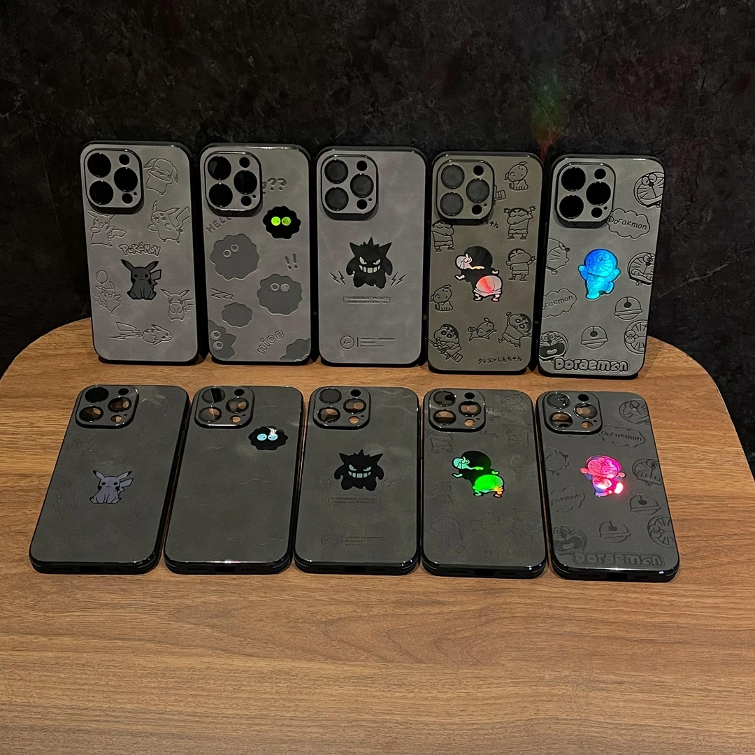 爆款翻毛皮卡通图案适用苹果13/14/15手机壳iPhone16promax全包壳