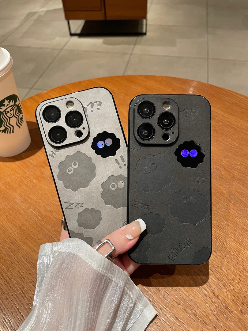 煤球苹果16手机壳适用iPhone15Promax新款12/11皮质13潮14pro创意