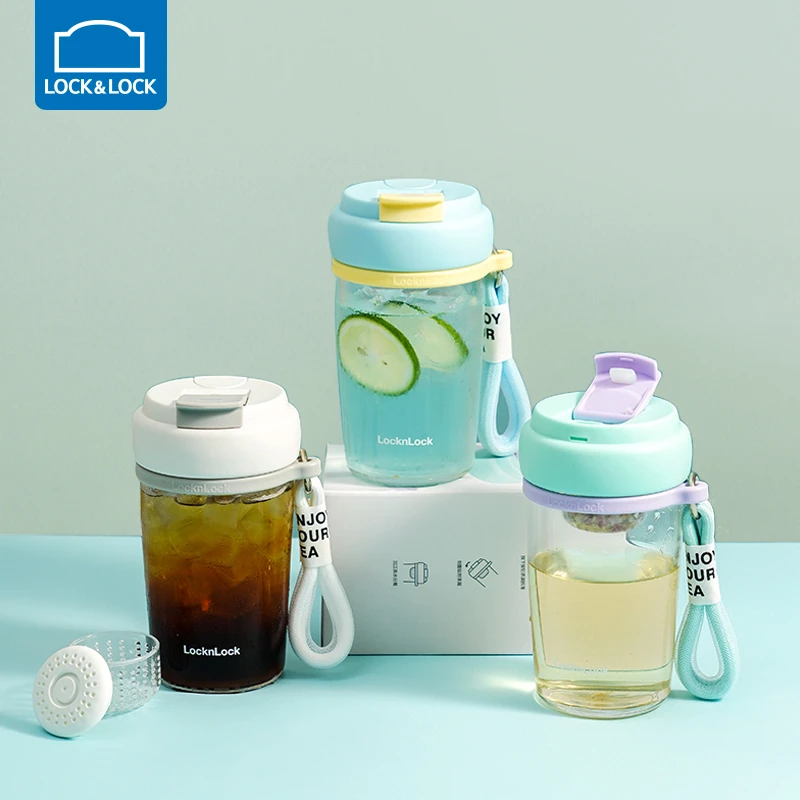 乐扣玻璃杯泡茶水杯耐热茶水分离杯子男士花茶女生办公室LLG953