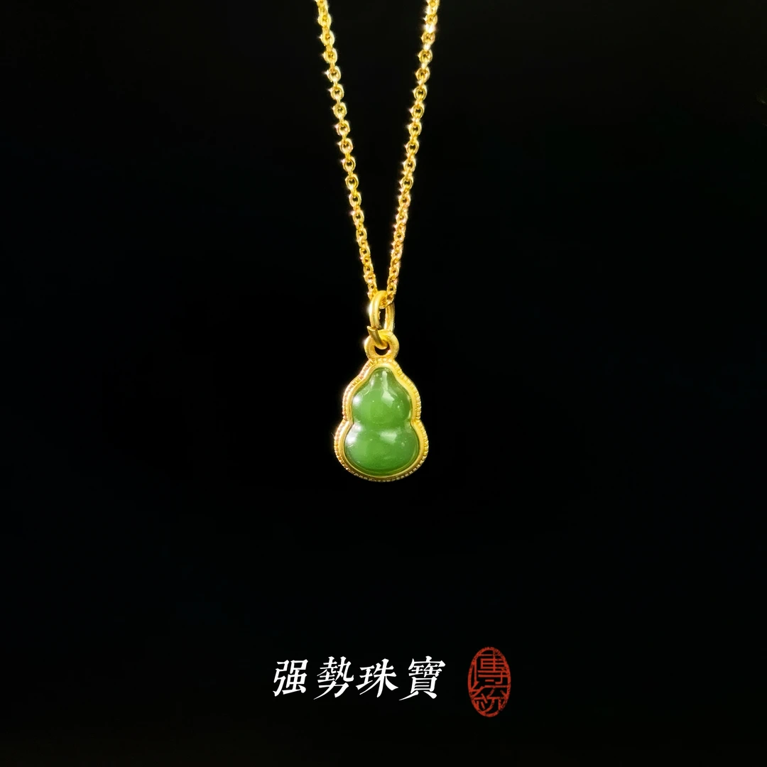 和田菠菜绿葫芦吊坠/DYLQ8