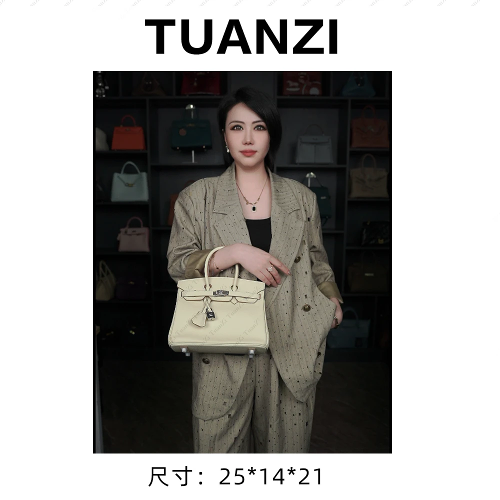 『高端玩家』大马中古铂25经典款银扣头层Togo皮包 XKY-10030-白色