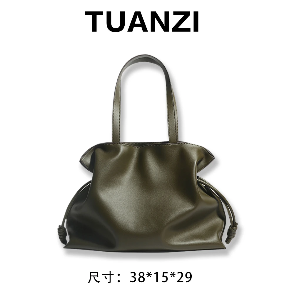 『高端玩家』罗家幂幂同款云朵Flamenco头层纳帕皮包SLBL-9976-绿色