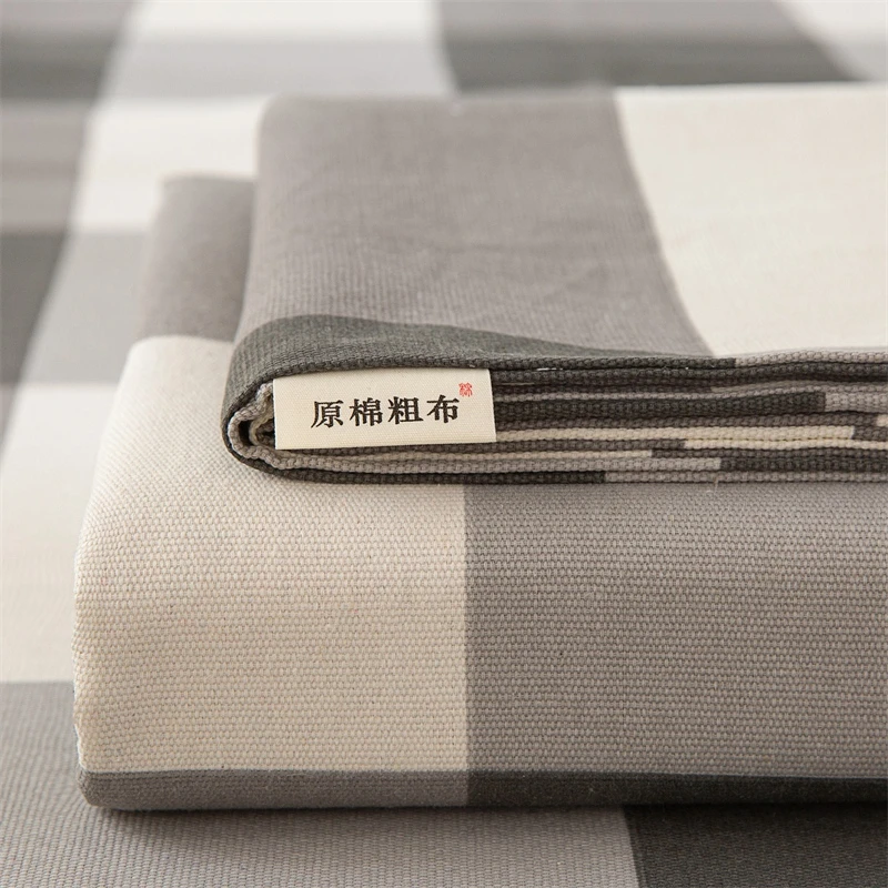 夏季老粗布床单单件家用非全棉纯棉凉席透气棉麻亚麻布料被单枕套