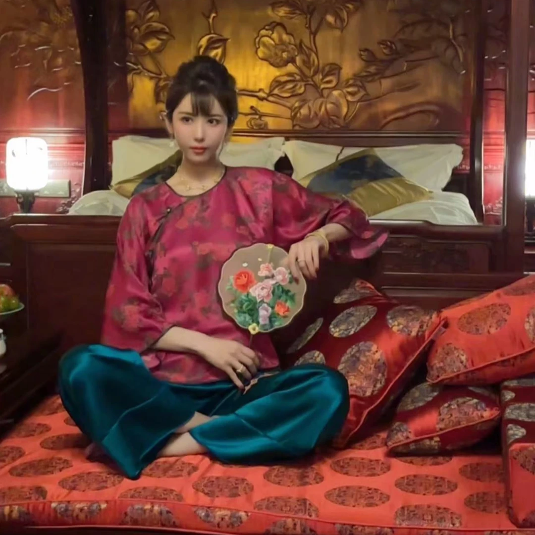 BABY ANNE锦绣风华-民国大小姐系列-醋酸净版裤子PK242001
